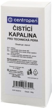 CENTROPEN čistící kapalina na tabule pro technická pera 190g