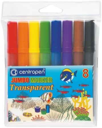 CENTROPEN Fix sada 8580/8 JUMBO transparent 8 barev