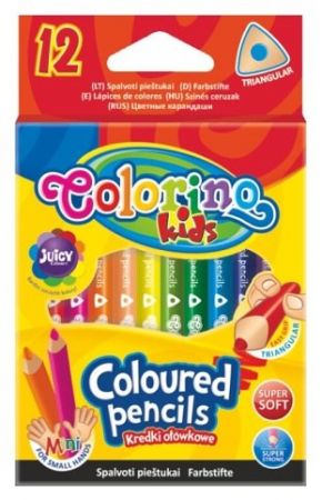 Colorino pastelky 12 barev 8cm trojhranné MINI