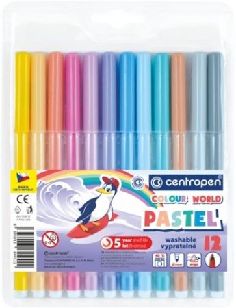 CENTROPEN Fix 7550/12 barev trojhranné PASTEL