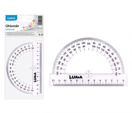 Úhloměr 180° transparentní LUMA