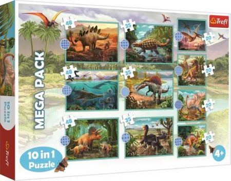 Puzzle 10v1 Seznamte se se všemi dinosaury