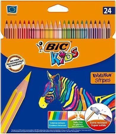 Sada pastelek &quot;Evolution Stripes&quot;, 24 různých barev, BIC 950525