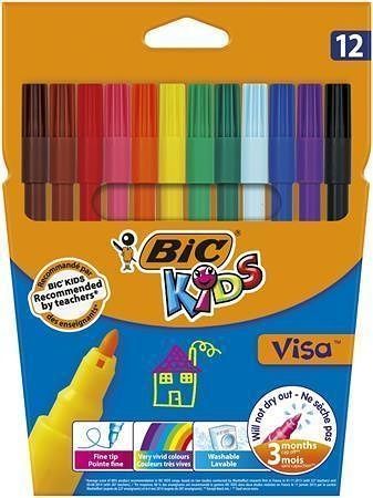 Sada fixů &quot;Visa&quot;, 12 různých barev, BIC 888695