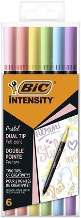 Sada fixů &quot;Intensity&quot;, oboustranné, 6 různých pastelových barev, BIC 503826