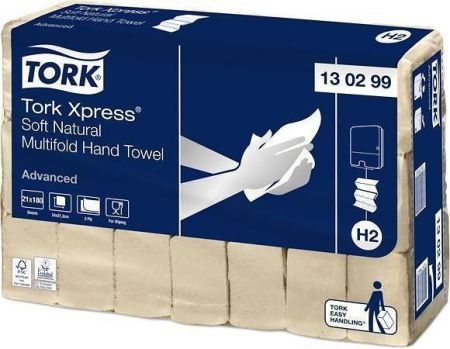 Ručník &quot;Xpress® Soft Multifold&quot;, skládací, 2 vrstvý, 180 listů, H2 systém, Advanced, TORK 