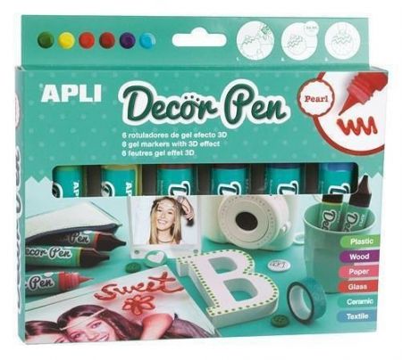 Sada dekoračních popisovačů &quot;Decor Pen&quot;, petleť, gel, APLI 14966