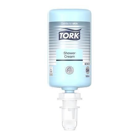 Tekuté mýdlo &quot;Cream Shower&quot;, světle modrá, 1 l, systém S4, TORK 424601