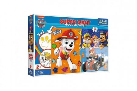 Puzzle 3v1 GIANT oboustranné 15 dílků Tlapková patrola/Paw Patrol 60x40cm v krabici 40x27