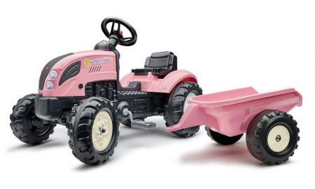 FALK Traktor šlapací 2056L s přívěsem Country Star - růžový