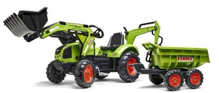 FALK Traktor Claas Arion s bagrem a přívěsem