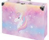 BAAGL Skládací školní kufřík Rainbow Unicorn s kováním