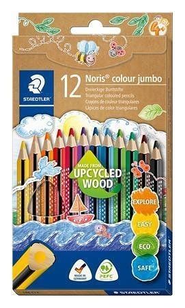 Barevné pastelky &quot;Noris® Colour Jumbo 188&quot;, 12 barev, sada, trojhranné, STAEDTLER 188 C12