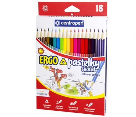 Pastelky CENTROPEN 9521 trojhranné 18 barev