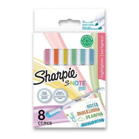 Popisovač Sharpie S-Note Duo souprava, 8 barev