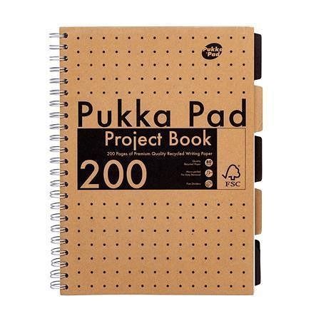 Spirálový sešit &quot;Kraft Project Book&quot;, A4, linkovaný, 100 listů, PUKKA PAD 9566-KRA