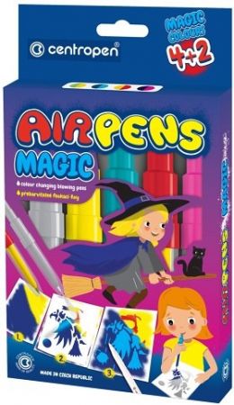 Foukací fixy na papír AIR PENS MAGIC 4 + 2 ks