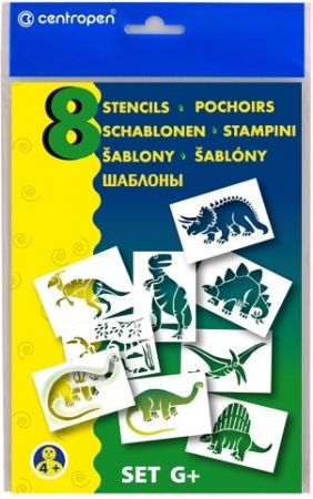 Šablony A5 8 ks Dinosauři CENTROPEN