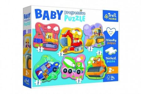 Puzzle baby Progressive Na staveništi v krabici 31x24x6,5cm 24m+