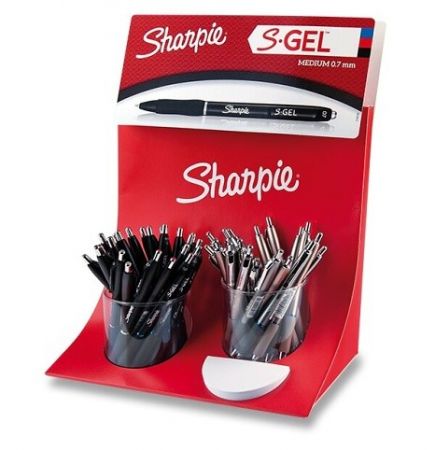 Kuličkové pero Sharpie S-Gel Metal / S-Gel stojánek, 48 ks