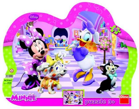 Puzzle Minnie a mazlíčci kontura 35x28cm 25 dílků