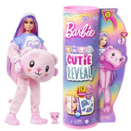 BARBIE CUTIE REVEAL BARBIE PASTELOVÁ EDICE - MEDVĚD