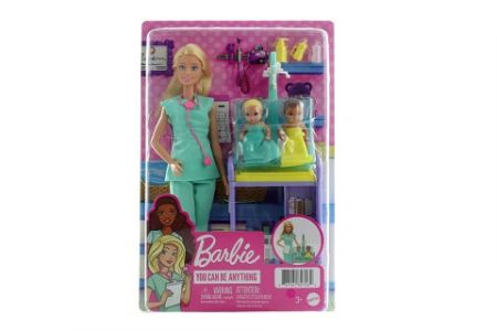 Barbie Povolání herní set s panenkou - doktorka v modrém oblečku