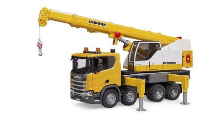 BRUDER 03571 (3571) Scania 560R jeřáb Liebherr se světelným a zvukovým modulem