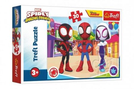 Puzzle Dobrodružství Spideyho a přátel 27x20cm 30 dílků v krabičce 21x14x4cm