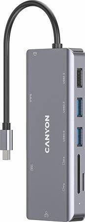 USB-HUB &quot;DS-11&quot;, USB-C/USB 3.0/HDMI/Ethernet/audio/SD, CANYON CNS-TDS11