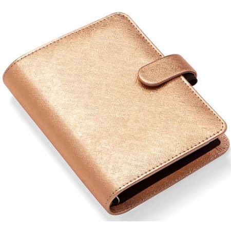 Filofax, Diář Saffiano Metallic, kapesní, rose gold 2025