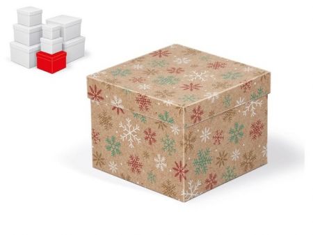 Krabice dárková vánoční C-V008-D 14x14x11cm