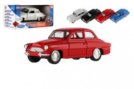 Auto Welly Škoda Octavia 1959 kov/plast 11cm 1:34-39 na volný chod 4 barvy v krabičce 15cm