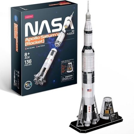 Puzzle 3D Zvířecí kamarádiollo Saturn V Rocket - 136 dílků