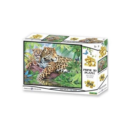 3D puzzle - Jaguáři u bazénu 100 dílků