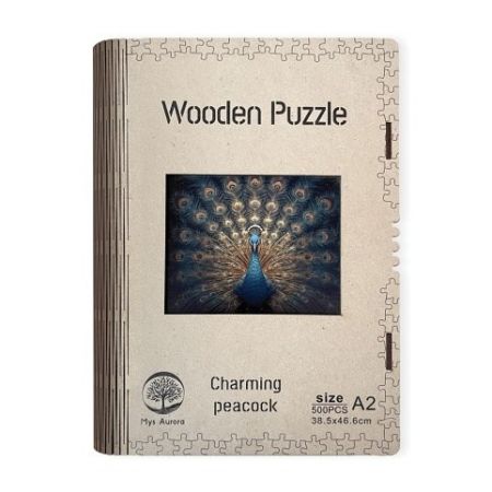 Wooden puzzle Charming peacock A2