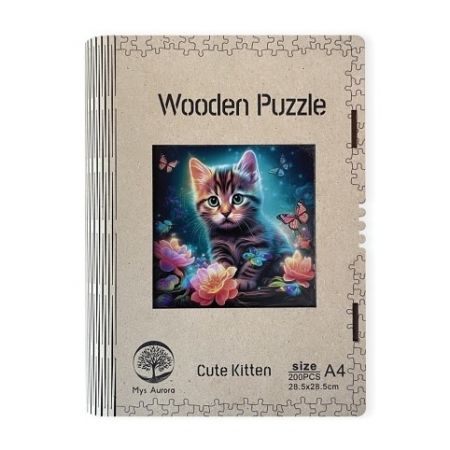 Wooden puzzle Cute Kitten A4