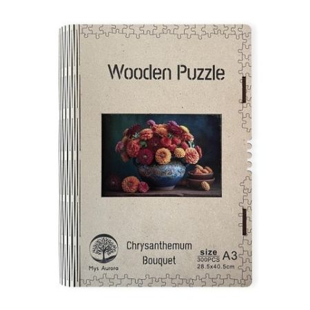 Wooden puzzle Chrysanthemum Bouquet A3