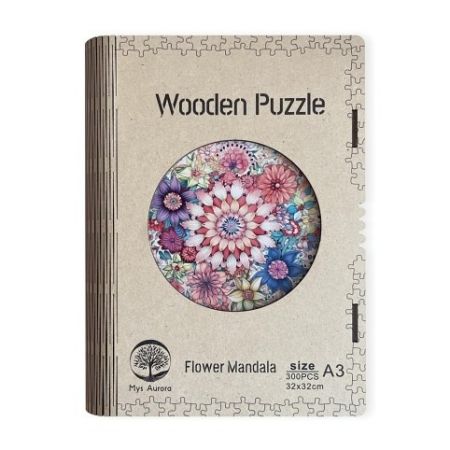 Wooden puzzle Flower Mandala A3