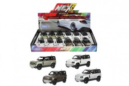 Auto Welly Land Rover 2020 Defender kov/plast 12cm 4 barvy na zpětné natažení