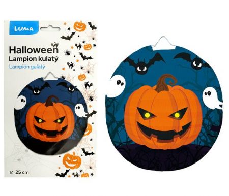 Lampion  25cm kulatý HALLOWEEN dýně LUMA