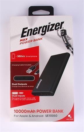 Power banka &quot;MAX Power&quot;, 2x USB-A, 10000 mAh, 10,5W, ENERGIZER UE10060