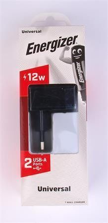 Síťová nabíječka, 2x USB-A, 12W/2,4A, ENERGIZER 3492548232536