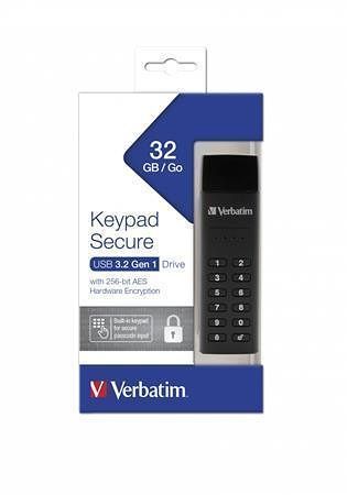 USB flash disk &quot;Keypad Secure&quot;, USB 3.0, 32GB, šifrovaný heslem, 160/130Mb/s, VERBATIM