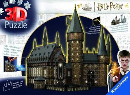 Puzzle 3D Harry Potter: Bradavický hrad - Velká síň (Noční e