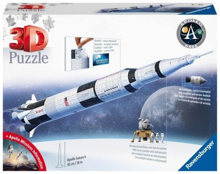 Puzzle 3D Vesmírná raketa Saturn V 432 dílků