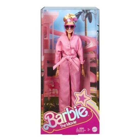 Barbie v růžovém filmovém overalu