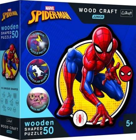 Dřevěné puzzle junior Spiderman 50 dílků