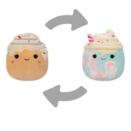 Plyšový mazlíček Squishmallows 2v1 Frappé Kelen a skořicová rolka Rease