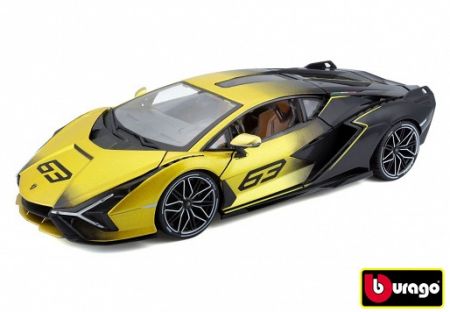 Bburago 1:18 TOP Lamborghini Sian FKP 37 yelow